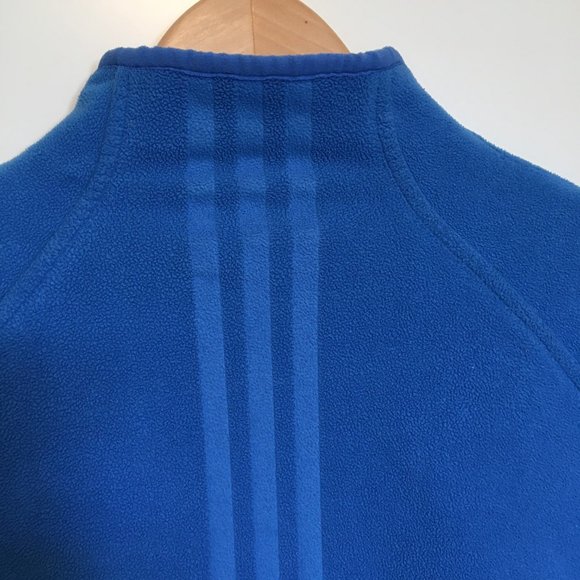 ADIDAS blue fleece 1/2 zip 2 front zippered pockts - Picture 5 of 5